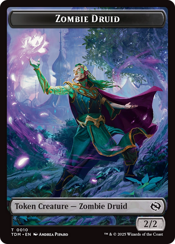Treasure // Zombie Druid Double-Sided Token [Tarkir: Dragonstorm Tokens]