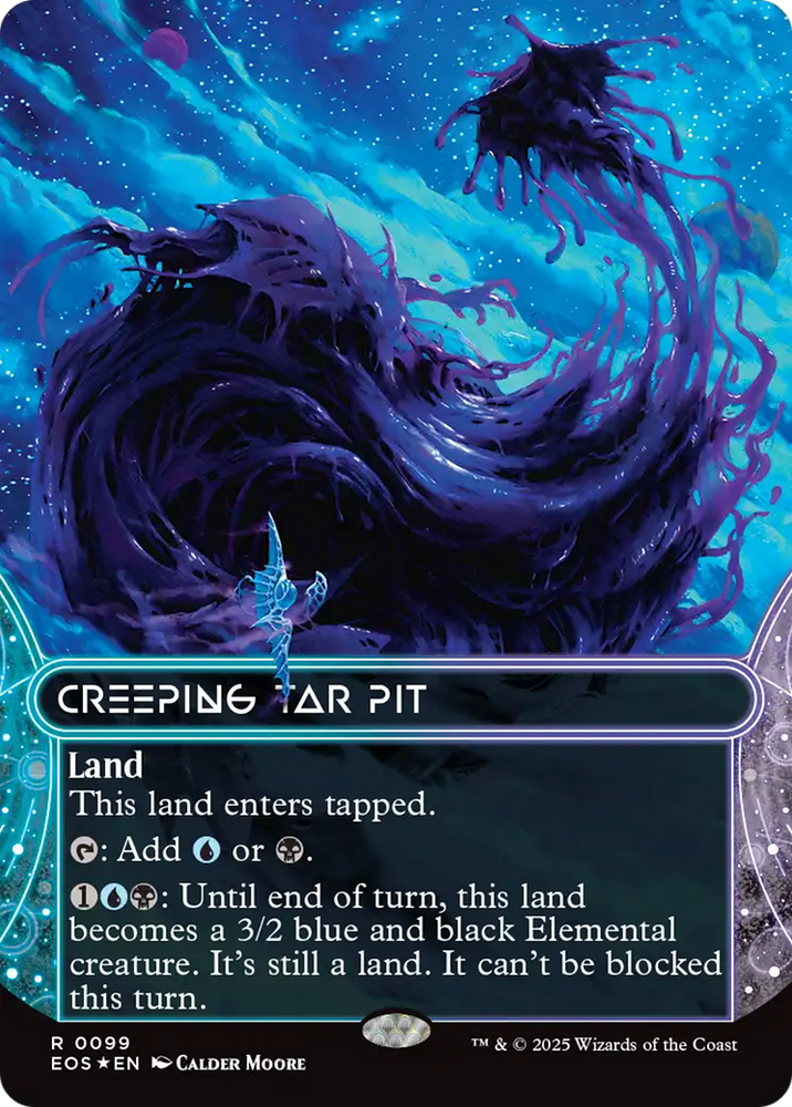 Creeping Tar Pit (0099) (Borderless) (Galaxy Foil) [Edge of Eternities: Stellar Sights]