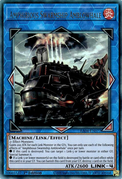 Amphibious Swarmship Amblowhale [RA04-EN077] Prismatic Ultimate Rare
