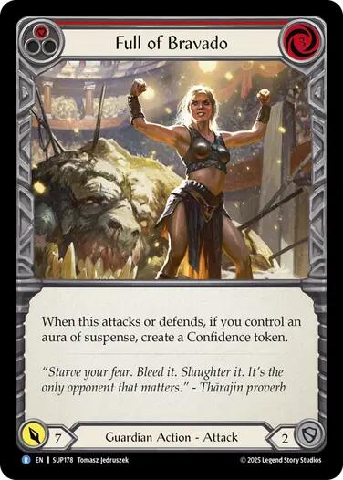 Full of Bravado (Red) [SUP178] (Super Slam)  Rainbow Foil
