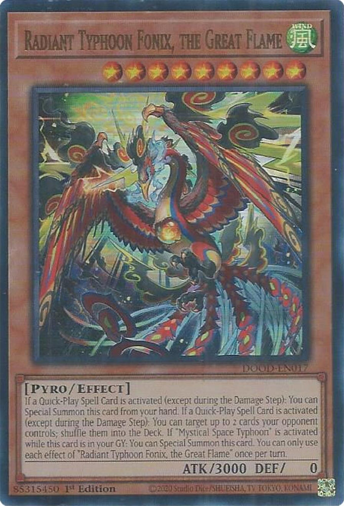 Radiant Typhoon Fonix, the Great Flame [DOOD-EN017] Ultra Rare