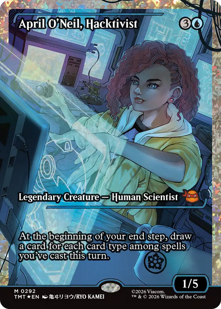April O'Neil, Hacktivist (0292) (Showcase) (Fracture Foil) [Teenage Mutant Ninja Turtles]
