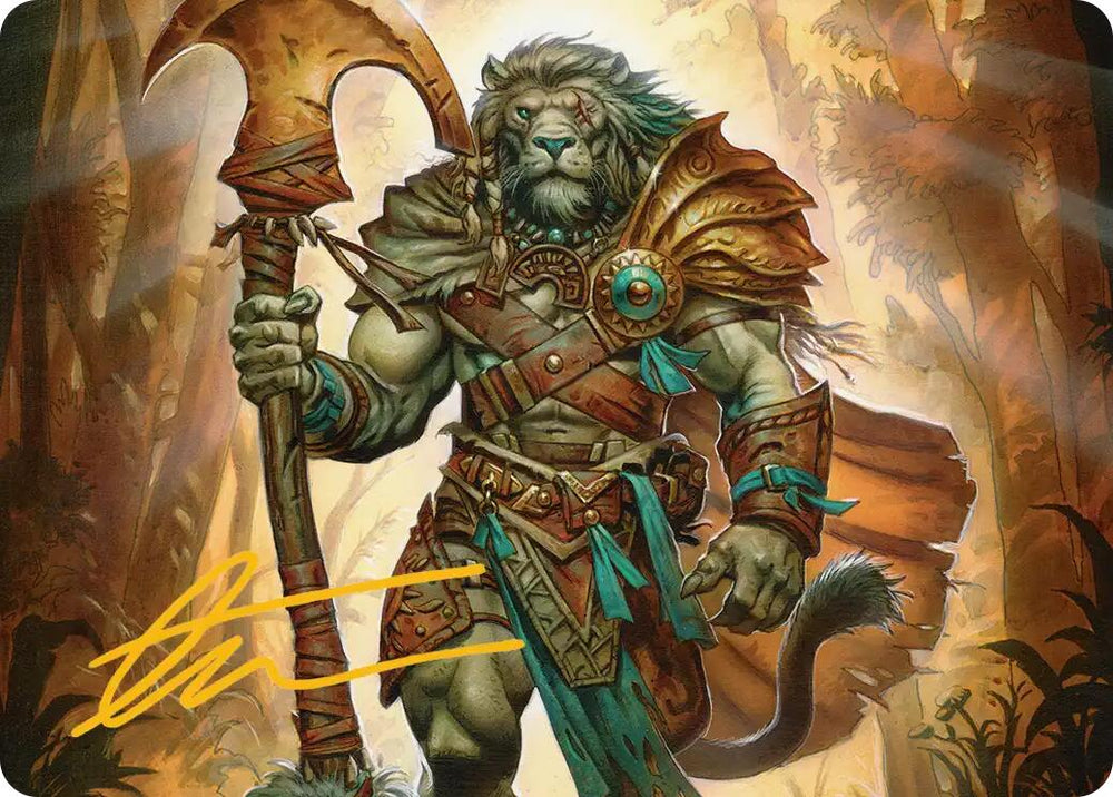 Ajani, Outland Chaperone Art Card (Gold-Stamped Signature) [Lorwyn Eclipsed Art Series]