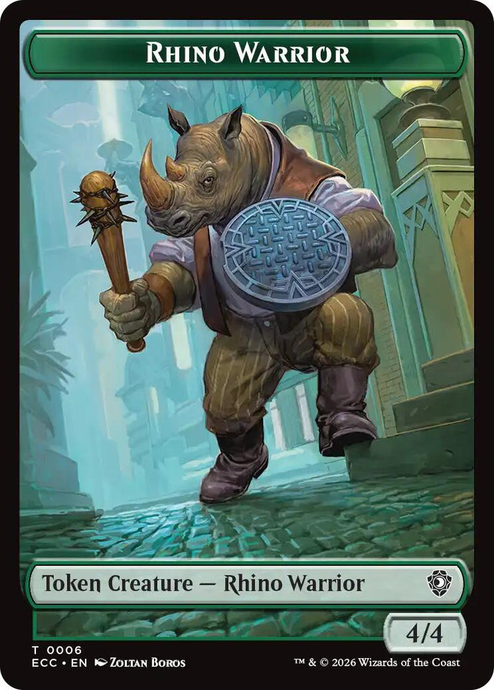 Rhino Warrior // Elemental (0009) Double-Sided Token [Lorwyn Eclipsed Tokens]