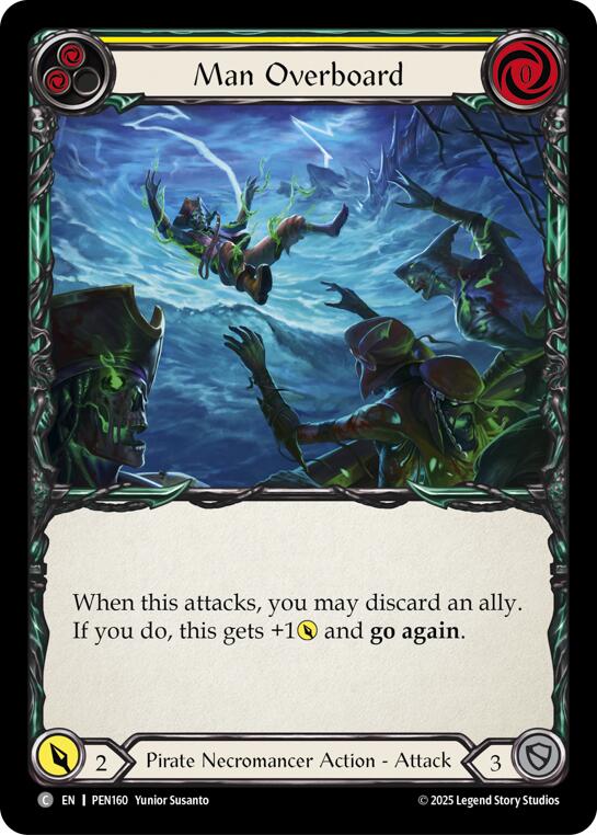 Man Overboard (Yellow) (Rainbow Foil) [PEN160] (Compendium of Rathe)  Rainbow Foil