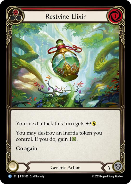 Restvine Elixir (Red) (Rainbow Foil) [PEN325] (Compendium of Rathe)  Rainbow Foil