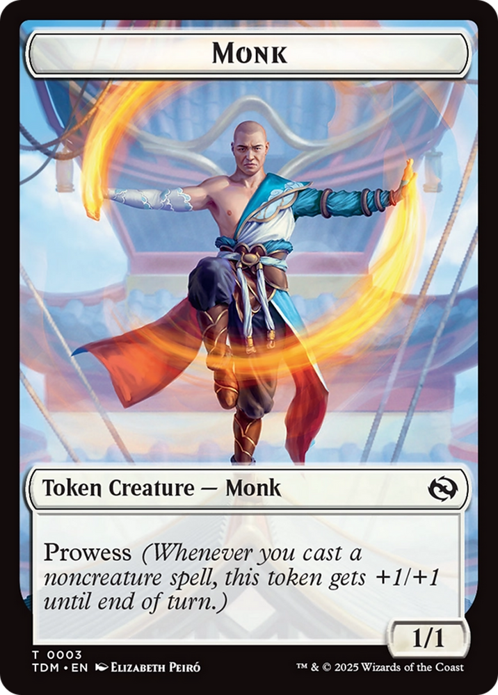 Elemental (0027) // Monk Double-Sided Token [Tarkir: Dragonstorm Commander Tokens]