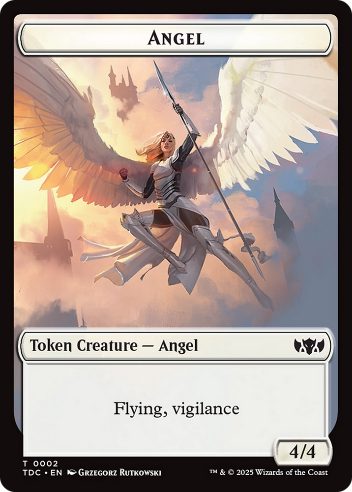 Angel // Spirit Double-Sided Token [Tarkir: Dragonstorm Commander Tokens]