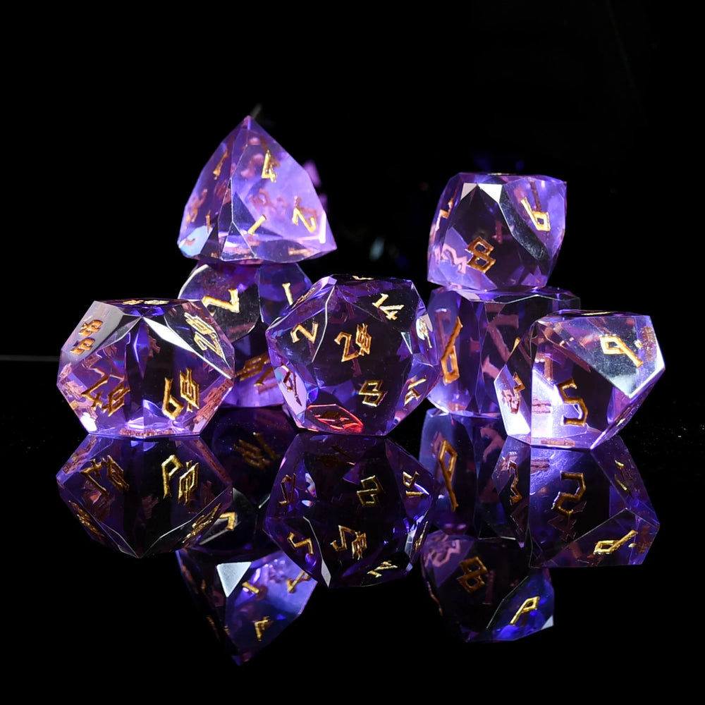 Multifaceted Resin Dice Set - Purple