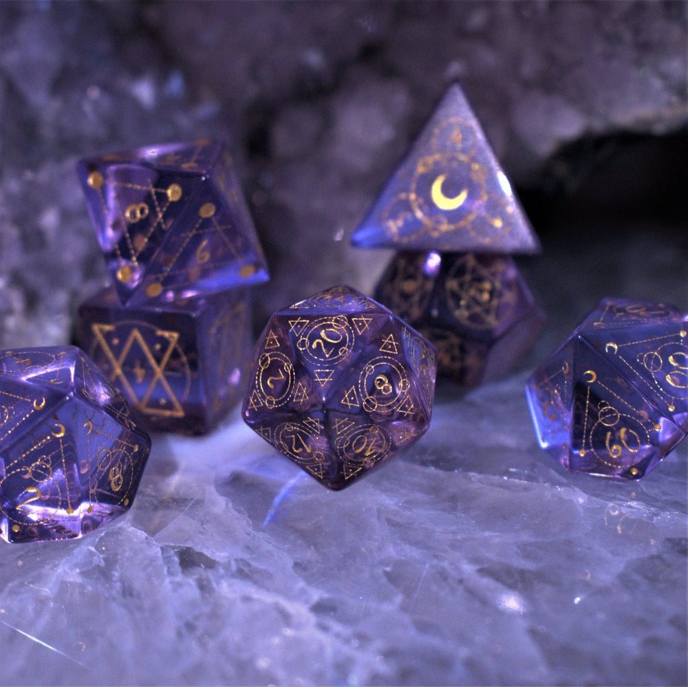 Spellcaster Lavender Glass Dice Set