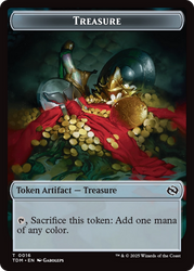 Dragon (0014) // Treasure Double-Sided Token [Tarkir: Dragonstorm Commander Tokens]